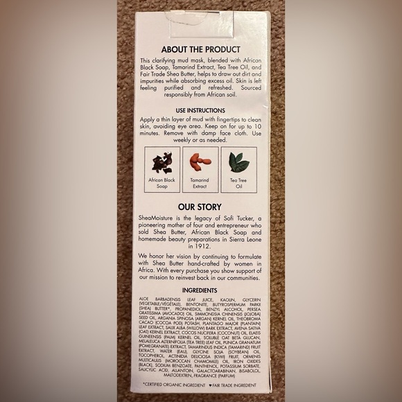2 Shea Moisture African Black Soap Clarifying Mud Mask Tamarind Tee Tree Oil 6oz - Picture 8 of 16